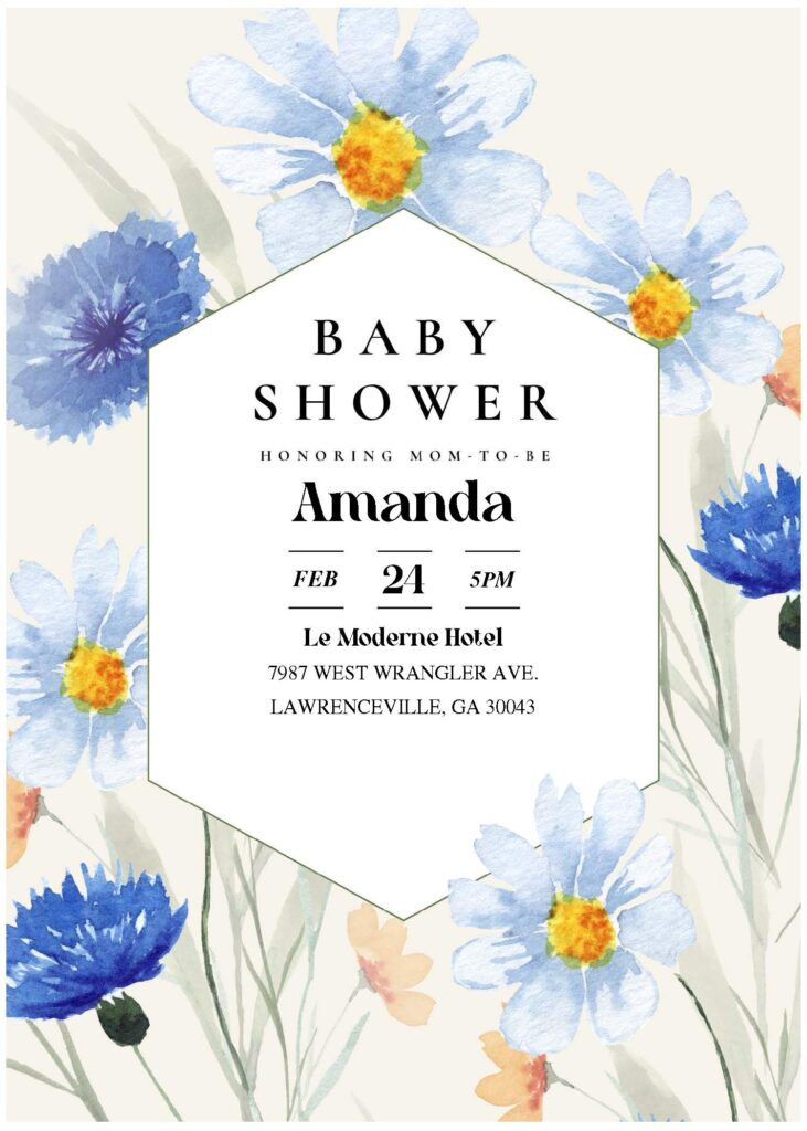 (Free Editable PDF) Vibrant Fiesta Blooms Baby Shower Invitation Templates A