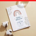 (Free Editable PDF) Chic Spring Baby Shower Invitation Templates J