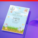 (Free Editable PDF) Lovely Garden Baby Shower Invitation Templates J