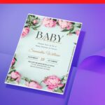 (Free Editable PDF) Romantic Lustrous Floral Baby Shower Invitation Templates J