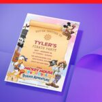 (Free Editable PDF) Mickey Mouse Pirate Baby Shower Invitation Templates J