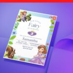 (Free Editable PDF) Rainbow Sofia Fairy Garden Baby Shower Invitation Templates J