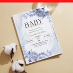 (Free Editable PDF) Iris And Lilac Floral Baby Shower Invitation Templates I