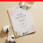 (Free Editable PDF) Minimalist Spring Baby Shower Invitation Templates