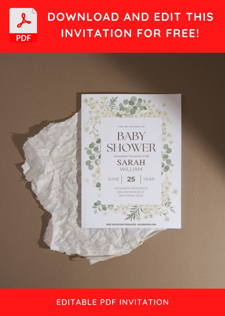 (Free Editable PDF) Awe-inspiring Pastel Floral Baby Shower Invitation Templates I