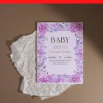 (Free Editable PDF) Wonderful Lush Purple Baby Shower Invitation Templates I