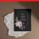 (Free Editable PDF) Moody Floral Frame Baby Shower Invitation Templates I