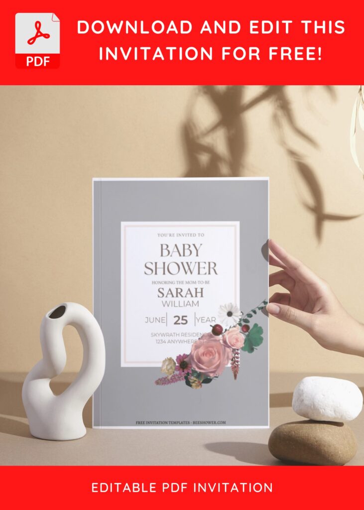(Free Editable PDF) Luscious Garden Baby Shower Invitation Templates F