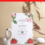 (Free Editable PDF) Christmas Winter Floral Baby Shower Invitation Templates I