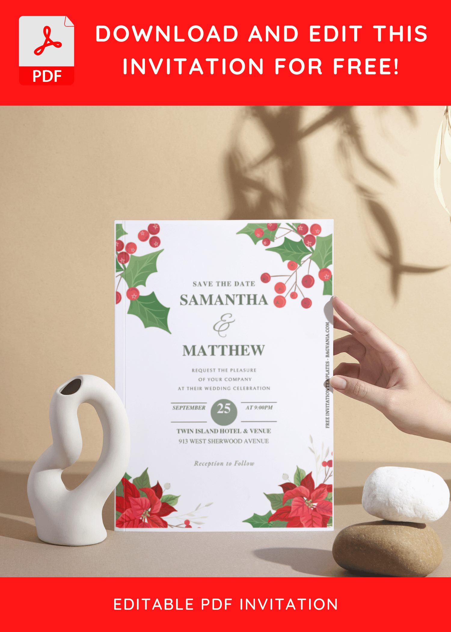 (Free Editable PDF) Christmas Winter Floral Baby Shower Invitation Templates C