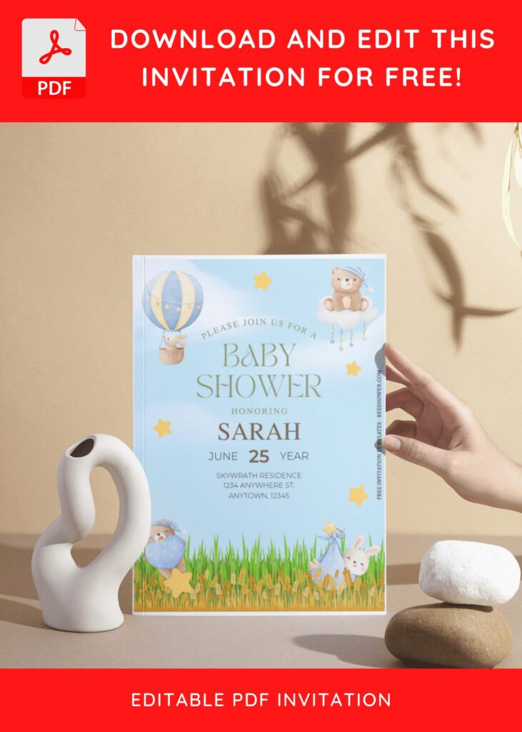 (Free Editable PDF) Lovely Garden Baby Shower Invitation Templates I