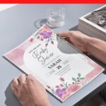 (Free Editable PDF) Rustic Watercolor Sakura Baby Shower Invitation Templates