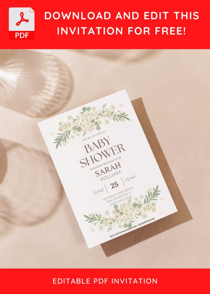 (Free Editable PDF) Awe-inspiring Pastel Floral Baby Shower Invitation Templates G