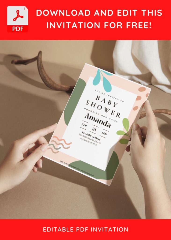 (Free Editable PDF) Artistic Baby Shower Invitation Templates with creative design