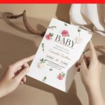 (Free Editable PDF) Romantic Lustrous Floral Baby Shower Invitation Templates F