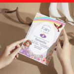 (Free Editable PDF) Rainbow Sofia Fairy Garden Baby Shower Invitation Templates F
