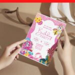 (Free Editable PDF) Pink Glitter My Little Pony Baby Shower Invitation Templates f