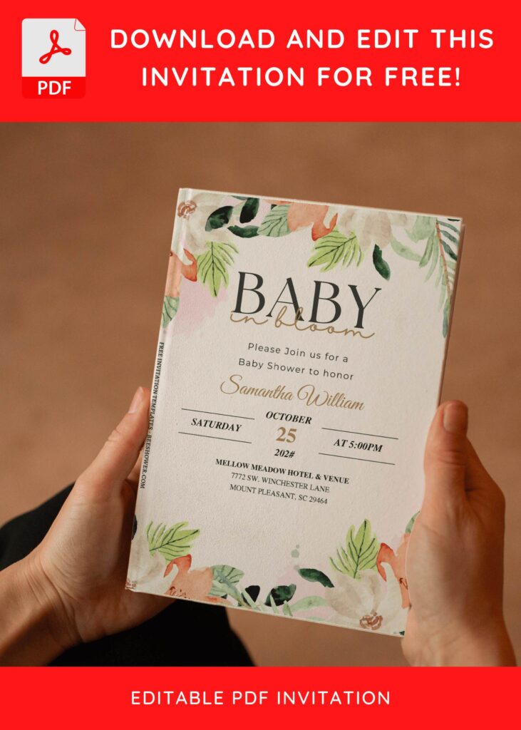 (Free Editable PDF) Bohemian Chic Baby Shower Invitation Templates E