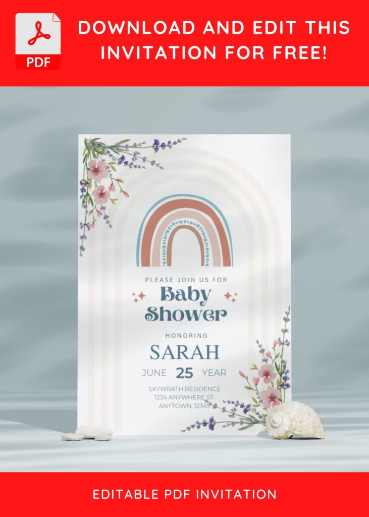 (Free Editable PDF) Chic Spring Baby Shower Invitation Templates E