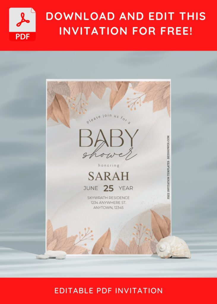 (Free Editable PDF) Chic And Lively Boho Baby Shower Invitation Templates E