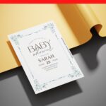 (Free Editable PDF) Vintage Floral Frame Baby Shower Invitation Templates F