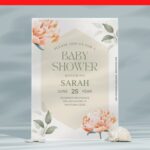 (Free Editable PDF) Elegant Summer Baby Shower Invitation Templates D