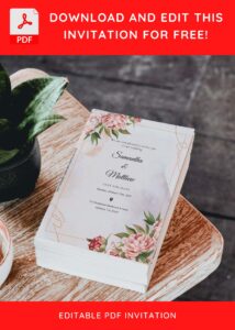 7 2 - Downloadable (Free Editable PDF) Botanical Peony Baby Shower Invitation Templates D - Template No. 7