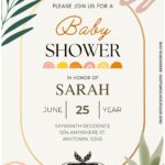 (Free Editable PDF) Terracotta Boho Baby Shower Invitation Templates C