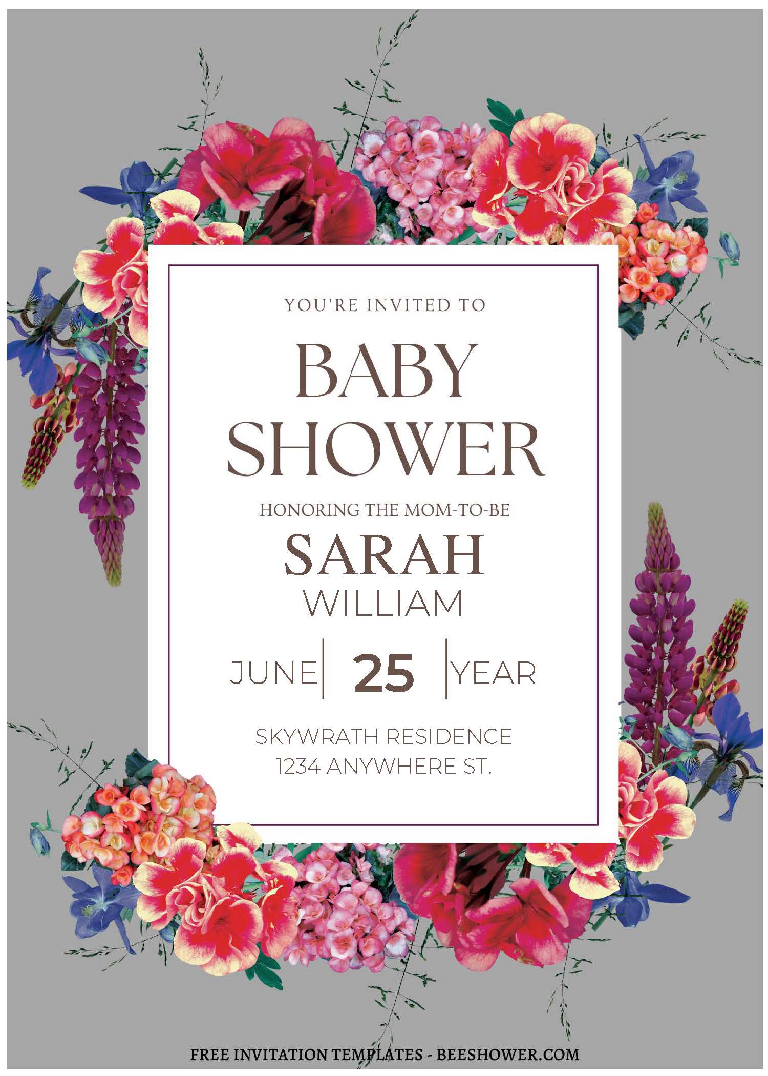 (Free Editable PDF) Luscious Garden Baby Shower Invitation Templates J