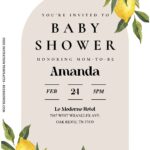 (Free Editable PDF) Refreshing Botanical Summer Baby Shower Invitation Templates C