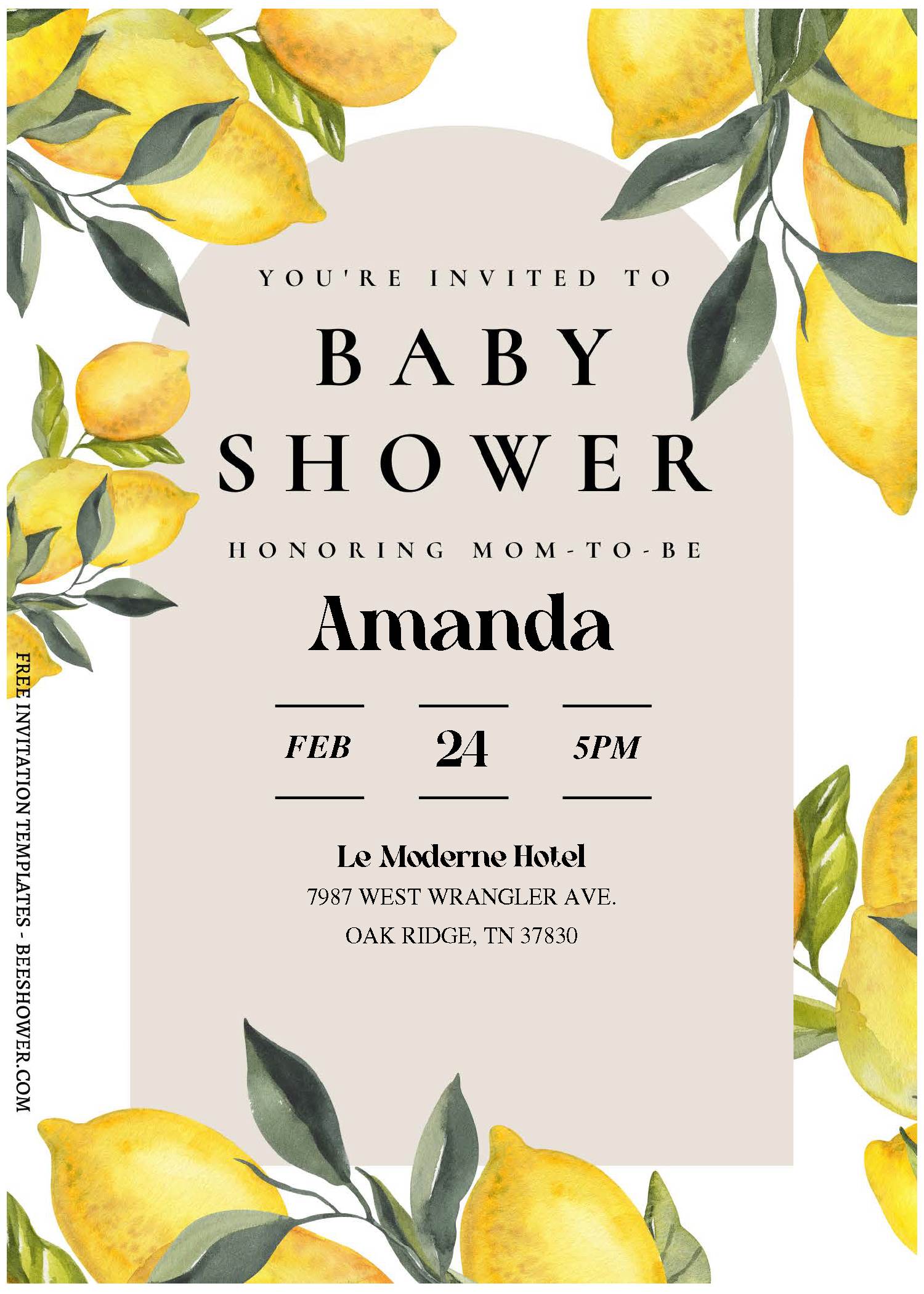 (Free Editable PDF) Refreshing Botanical Summer Baby Shower Invitation Templates B