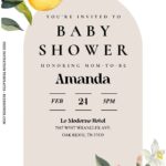 (Free Editable PDF) Refreshing Botanical Summer Baby Shower Invitation Templates A