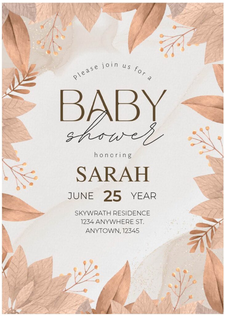 (Free Editable PDF) Chic And Lively Boho Baby Shower Invitation Templates A
