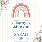 (Free Editable PDF) Chic Spring Baby Shower Invitation Templates B