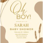 (Free Editable PDF) Cream Beige Boho Baby Shower Invitation Templates B
