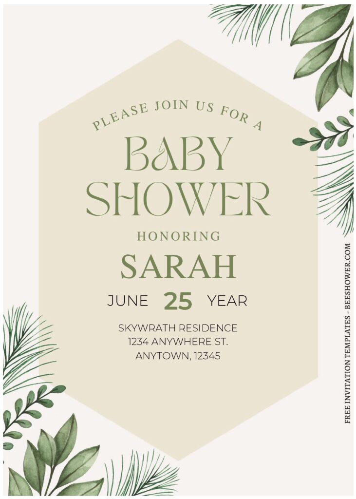 (Free Editable PDF) Elegant Summer Baby Shower Invitation Templates C