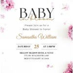 Floral G(Free Editable PDF) Romantic Lustrous Floral Baby Shower Invitation Templates Breenery Frame C