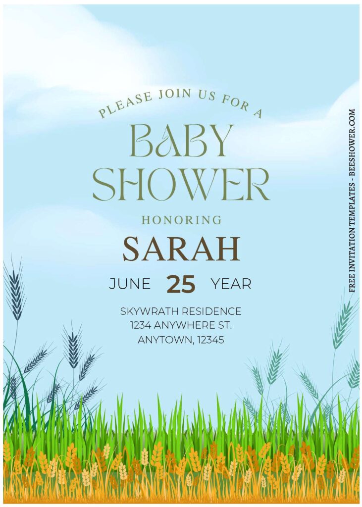(Free Editable PDF) Lovely Garden Baby Shower Invitation Templates A
