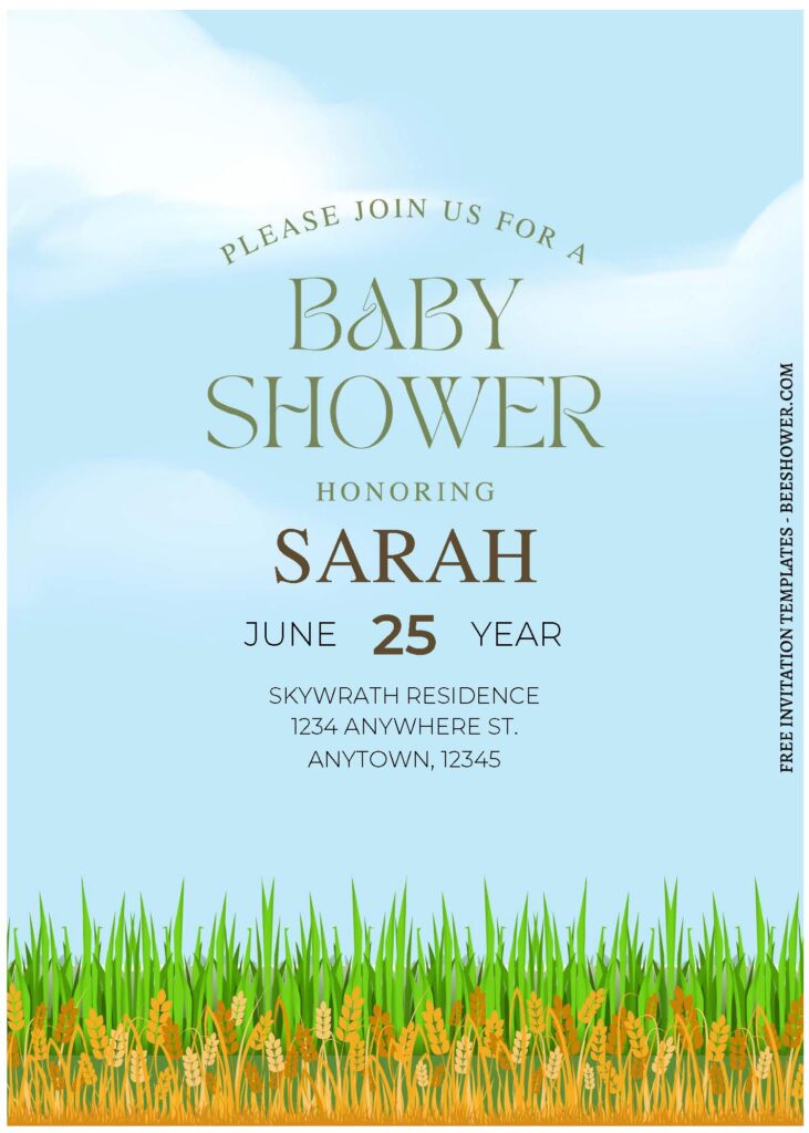 (Free Editable PDF) Lovely Garden Baby Shower Invitation Templates C