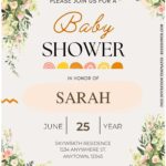 (Free Editable PDF) Vintage Rose And Peony Baby Shower Invitation Templates B