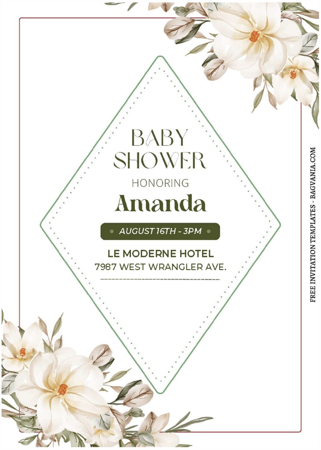 (Free Editable PDF) Organic Spring Baby Shower Invitation Templates