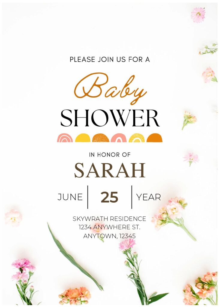 (Free Editable PDF) Blissful Modern Greenery Baby Shower Invitation Templates A