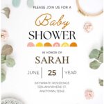 (Free Editable PDF) Blissful Modern Greenery Baby Shower Invitation Templates B