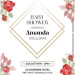 (Free Editable PDF) Blooming Rose Baby Shower Invitation Templates B
