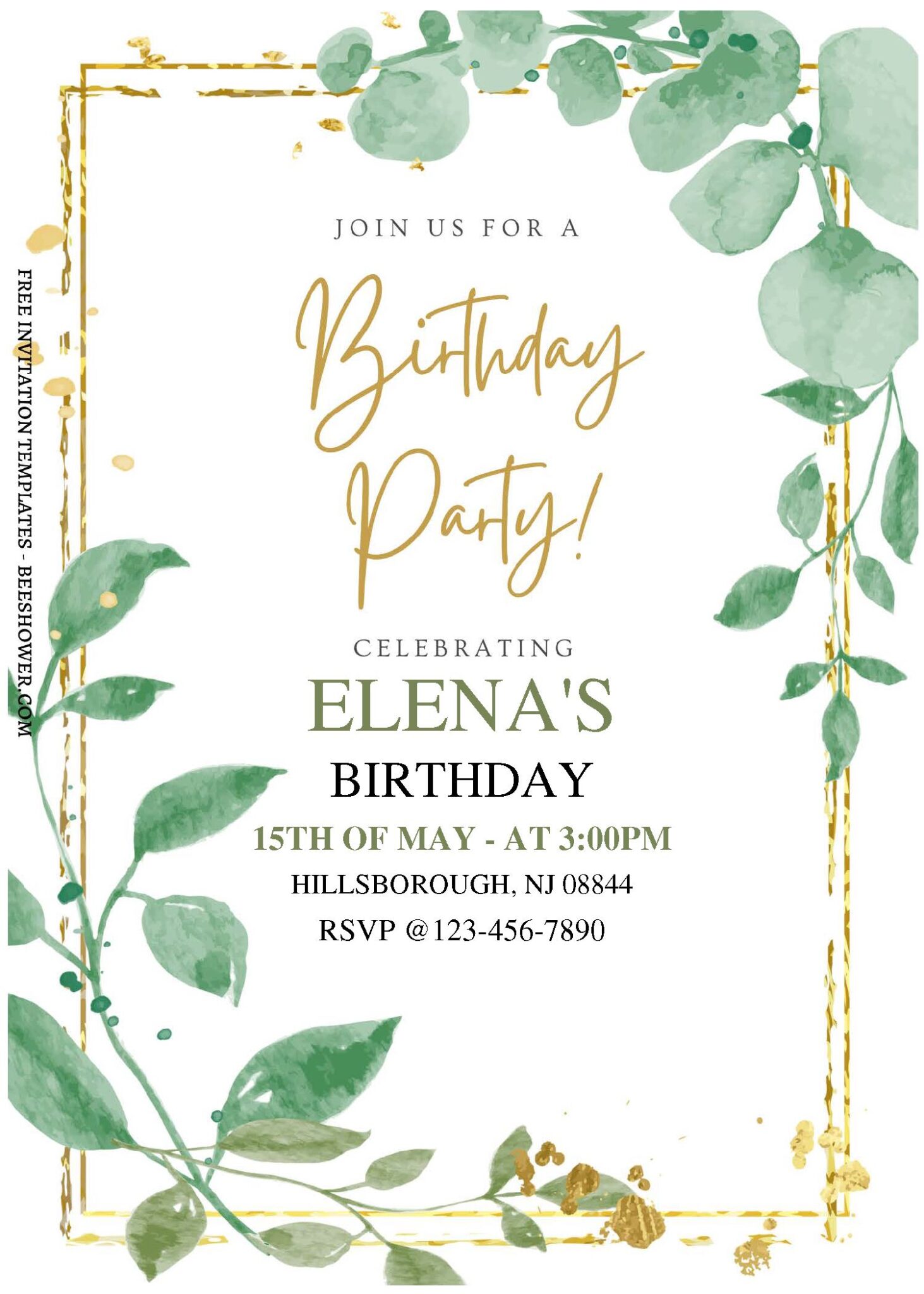 (Free Editable PDF) Meadow Greenery Romance Baby Shower Invitation ...