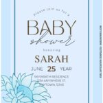 (Free Editable PDF) Calming Blue Floral Baby Shower Invitation Templates B
