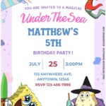(Free Editable PDF) Under The Sea Spongebob Baby Shower Invitation Templates b