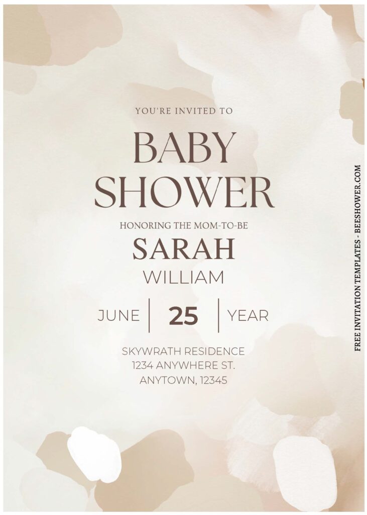 (Free Editable PDF) Modern Art Baby Shower Invitation Templates B