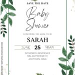 (Free Editable PDF) Exquisite Summer Garden Baby Shower Invitation Templates A