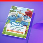 (Free Editable PDF) Smurf’s Up! Baby Shower Invitation Templates J